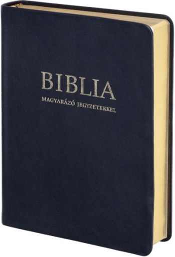 Biblia magyarázó jegyzetekkel bőr, arany RÚF 2014